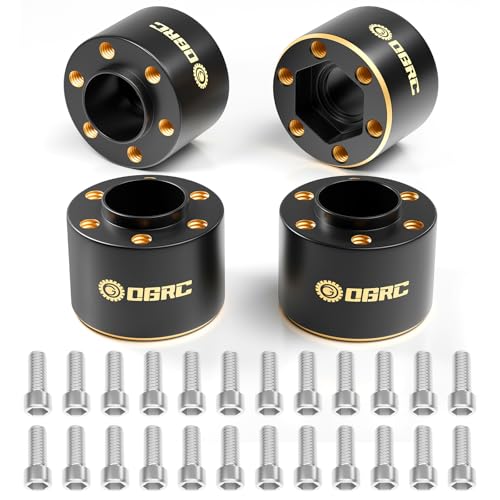 OGRC 1.9 Wheel Adapter Widen 15mm Brass Wheel Weights for 1/10 SCX10 TRX4 | 12mm Hex, 31.5/pc, 126g Total Weights, for Traxxas Axial Redcat RC Crawler Car (15mm)