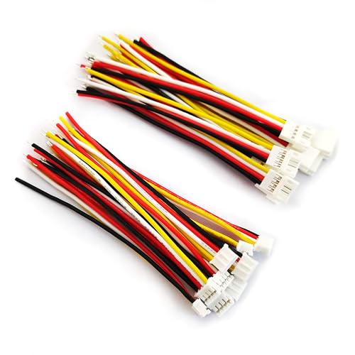 10 Pairs Mini Micro JST PH2.0mm 4Pin Male and Female Connector Plug with 10cm 22 AWG Soft Silicone Cable Wire for LED Light Strip
