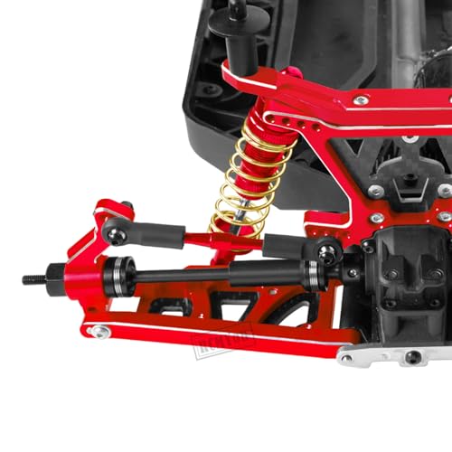 RC Upgrades Part for 1/10 Slash 4x4/Slash 4x4 VXL,Alloy Caster Block,Steering Blocks,Rear Stub Axle Carriers w/4pcs Wheel Hex & Bearings,Red - color: Red - Upgrades Part
