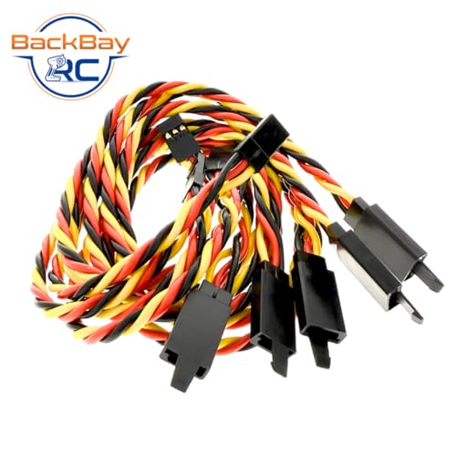 BackBayRC - 16in 20awg Male/Female w/Clip Universal Servo Extension - 5 Pack - style: 16in Male/Female Extension w/ Safety Clip