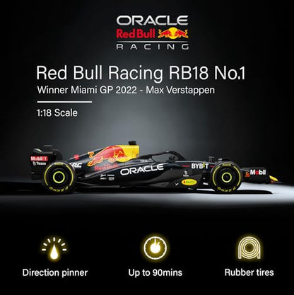Voltz Toys Authentic Licensed 1:18 F1 RedBull Rb18 Car Remote Control Car - F1 Collection RC car Series for Kids and Adults - 2.4GHz RC Car for Gift (1:18 RedBull Rb18(NO.1)) - color: 1:18 Redbull Rb18(no.1)