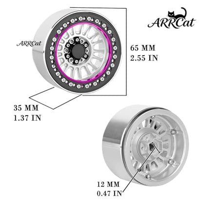 Alloy 2.2 Beadlock Wheels Rims for 1/10 TRX4 TRX6 SCX10 SCX10 II SCX10 III SCX10 Pro Gen7/8 D90 VS4-10 MST CFX RC Crawler Car,RC 2.2 Beadlock Wheel Off Road Buggy Rally RC Truck Wheel,Silver - color: Silver - (Alloy 2.2 Beadlock)