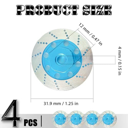 Brake Discs with 12mm Hex Hub for Tamiya Sakura D4 1/10 Scale RC Cars - Aluminum Alloy Upgrade Kit for Drift, On-Road RC Car - CNC Machined Performance Part with Anodized Finish Sky Blue - color: Sky Blue
