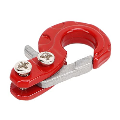 RC Winch Trailer Hook Set 2Pcs, 0.9x0.5in/2.3x1.3cm | Aluminum Alloy | 1/10 Crawler Truck | SCX10 D90 Compatible | Simulation Design | RC Car Accessory(Red) - color: Red