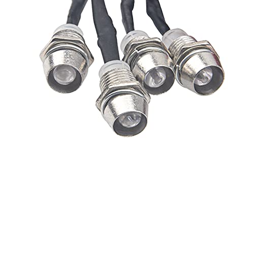 2Pack HIRCQOO 4LED RC Car LED Light Headlights Taillight Lighting with JR Y Cable Compatible with Traxxas HSP Tamiya Redcat RC4WD Axial HPI Kyosho Arrma 1/8 1/10 1/12 RC Car,2Red & 2White (5mm LEDs) - size: 5mm LEDs