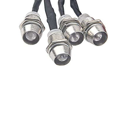 2Pack HIRCQOO 4LED RC Car LED Light Headlights Taillight Lighting with JR Y Cable Compatible with Traxxas HSP Tamiya Redcat RC4WD Axial HPI Kyosho Arrma 1/8 1/10 1/12 RC Car,2Red & 2White (5mm LEDs) - size: 5mm LEDs