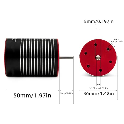 Brushless Motor and ESC,3650 Brushless Motor and 60A ESC 5.8V3A BEC Combo Set for HPI RC Car (5200kv)