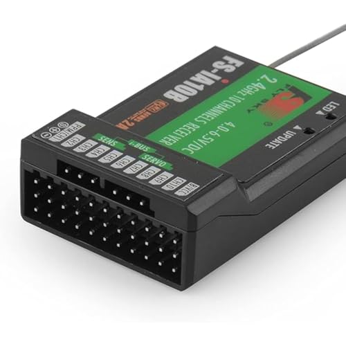 JeeFly RC Receiver FS-iA10B 10-Channel 2.4GHz Remote Control Receiver with iBus/PPM Dual Antenna AFHDS2 Compatible with FS-i6/i6S/i10 Transmitters for RC Drones, Airplanes & Helicopters