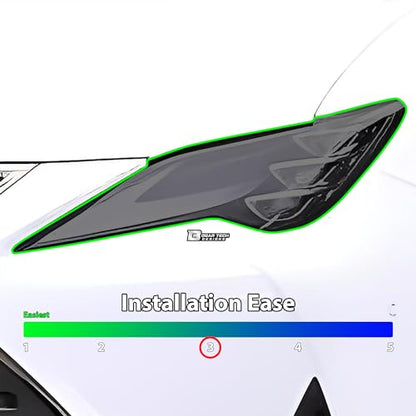 BOGAR TECH DESIGNS Full Headlight Head Light Tint Kit Compatible with Lexus RC 2019-2025, Light Smoke - color: Light Smoke, size: FRONT KIT