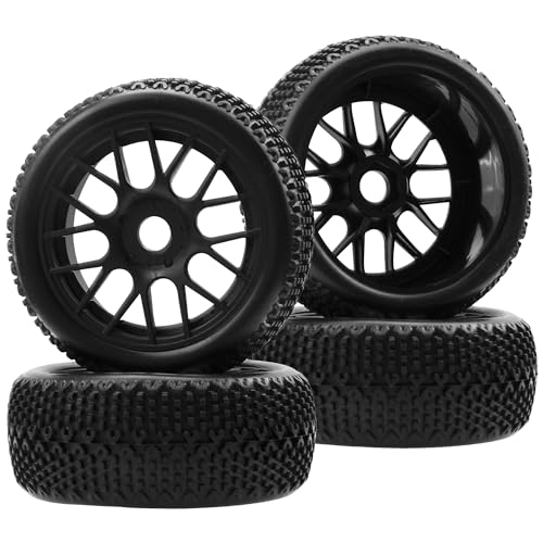 OD 4.52" 1/8 Off-Road RC Buggy Tires and Wheels Rims 17mm Hex Compatible with Arrma Typhon Talion Losi 8IGHT HPI HSP Redcat Racing Kyosho Hobao Traxxas RC 1/8 Scale Buggy