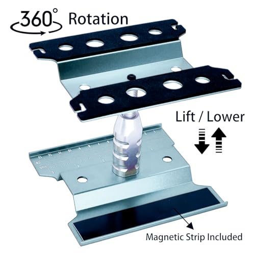 RC Car Repair Work Stand Lift Lower Adjustable Workstation Aluminum 360 Degree Rotation for 1/8 1/10 1/12 RC Car Traxxas Slash TRX4 Arrma Axial SCX10 Losi Redcat Wltoys RC Crawler Monster Truck Buggy - color: Lift Lower Grey