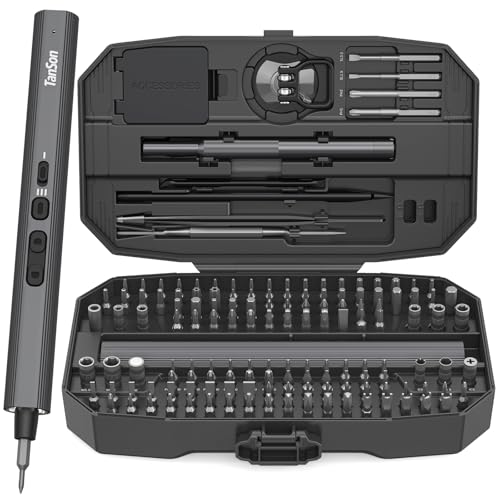 Precision Electric Screwdriver Set,160-in-1 Mini Electric Screwdriver,650mAh Rechargeable Screwdrivers,S2 Magnetic Bit,3 Torque Settings,Repair Tool Kit for Computer Phone Laptop Camera Watch Glasses - color: 160 Grey