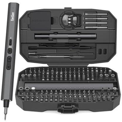 Precision Electric Screwdriver Set,160-in-1 Mini Electric Screwdriver,650mAh Rechargeable Screwdrivers,S2 Magnetic Bit,3 Torque Settings,Repair Tool Kit for Computer Phone Laptop Camera Watch Glasses - color: 160 Grey