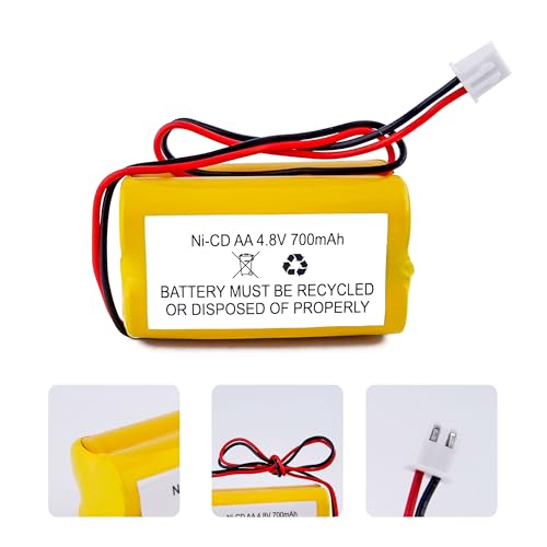 Fulpower 2-Pack 4.8V 700mAh Replacement Exit Sign Battery | Fits AA700mAh, BL93NC487, BL93NC484 & BAA48R. Ni-Cd rechargeable with long-life, ideal for emergency exit lights