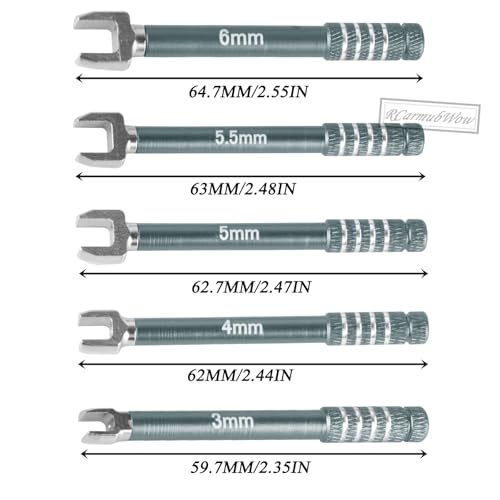 RC 3MM 4MM 5MM 5.5MM 6MM Turnbuckle Wrench Upgrades for RC Car,Medium Carbon Steel Turnbuckle Nut Ball Joint Remover RC Repair Tool,5pcs,Titanium - color: Titanium(1set)