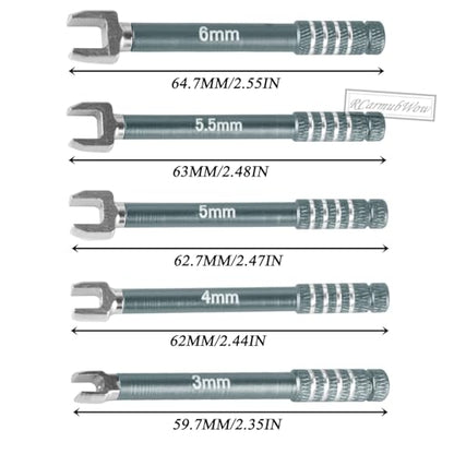 RC 3MM 4MM 5MM 5.5MM 6MM Turnbuckle Wrench Upgrades for RC Car,Medium Carbon Steel Turnbuckle Nut Ball Joint Remover RC Repair Tool,5pcs,Titanium - color: Titanium(1set)