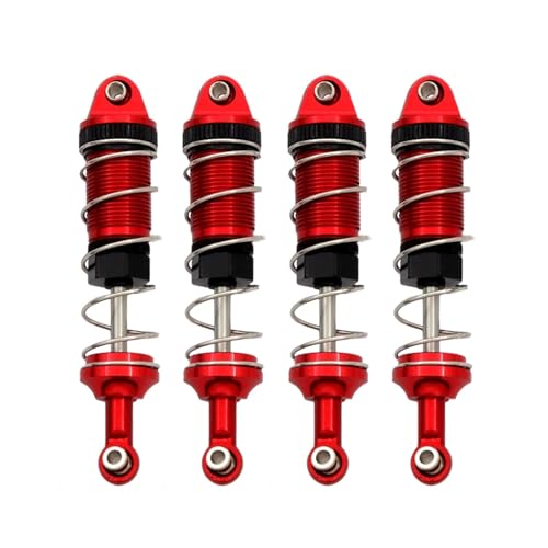 RC Cars Spare Parts for SCY 16101 16102 16103 for MJX H16 16207 for MN for MN128 MN86 MN86KS 1/16 1/12 1 Set Metal Shock Absorber RC Car Upgrade(Red) - color: Red