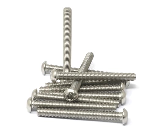 iexcell 10 Pcs M8 x 75mm Thread Pitch 1.25 mm Stainless Steel 304 Hex Socket Button Head Cap Screws Bolts Kit - size: M8 x 75mm