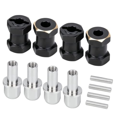 15mm Brass Hex Hub Extension Adapter Upgrade for 1/10 SCX10 D90 | Fit 1/10 Axial SCX10 & D90 crawler vehicles. Widen wheel track for stability. Solid brass durable RC modification parts. - size: 15mm