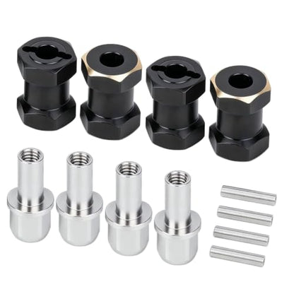 15mm Brass Hex Hub Extension Adapter Upgrade for 1/10 SCX10 D90 | Fit 1/10 Axial SCX10 & D90 crawler vehicles. Widen wheel track for stability. Solid brass durable RC modification parts. - size: 15mm