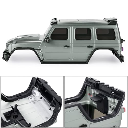 Hard Body Shell for Axial SCX30 1/30 RC Crawler ABS Plastic Body Cover with Light Bucket & Spare Tire Mount Direct Fit Replacement DIY Upgrade (Gray) - color: Gray