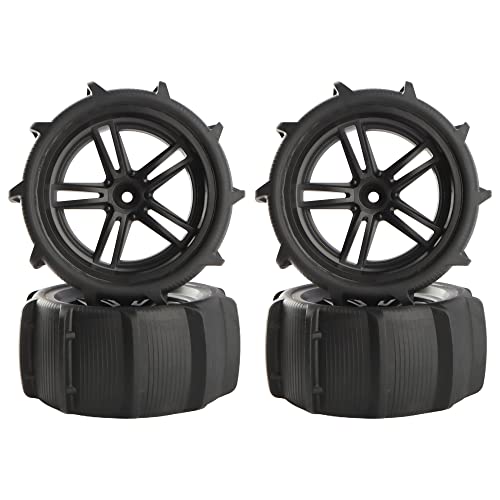 1/10 RC Paddle Tires Wheels 12mm Hex Snow Grass Tyer PX9200-29A for High Speed 9125 X07 X08 X17 RC Cars 9201E 9205E 9206E 200E 201E RZ001G-A 104009 2995 Trucks(4 Pieces) - color: 4pcs, size: 1:10