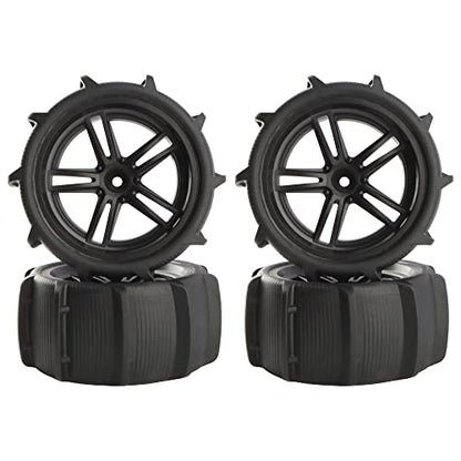 1/10 RC Paddle Tires Wheels 12mm Hex Snow Grass Tyer PX9200-29A for High Speed 9125 X07 X08 X17 RC Cars 9201E 9205E 9206E 200E 201E RZ001G-A 104009 2995 Trucks(4 Pieces) - color: 4pcs, size: 1:10