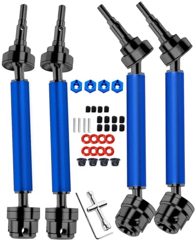 #45 Steel Front Rear Drive Shaft CVD Upgrades Parts for 1/10 Senton Granite 3s Blx&Mega550,Vortek 3s Blx,Stainless Driveshaft Axles Hops Up,#ARAC4041,Black with Blue - color: Black With Blue(4cvd)