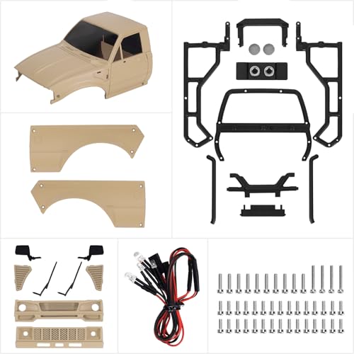INJORA IR60-24 Hard Body for SCX24 C10 Bronco Wrangler Base Camp 4Runner - color: Sandy Taupe