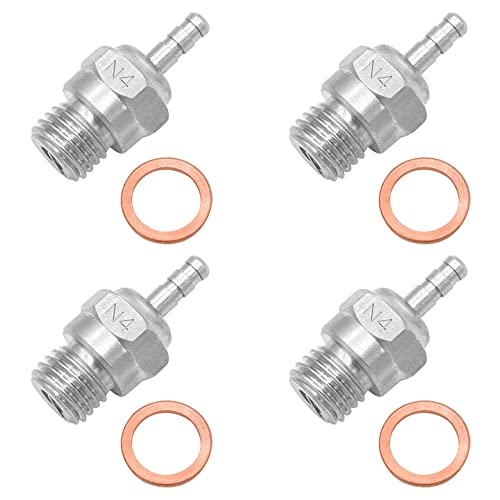 OGRC 4pcs Hot Glow Plug N4 Spark Nitro Engine Parts Replace OS for Traxxas Kyosho HSP HPI Redcat 1/8 1/10 RC Car Truck