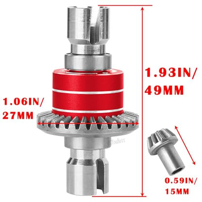 RC Front & Rear Differential Input Gear Kit Upgrades Part for 1/16 H16BM H16PL H16GT H16DR 16207 16208 16209 16210,1/14 14209 14210 14301 14303 Diff,Red - color: Red-(2pcs）