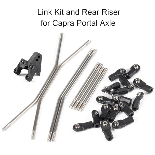 T3V1 Carbon Fiber LCG Chassis Kit RC Performance Carbon LCG Chassis Kit and Link Kit Capra Portal Axle ESC Battery Servo Plate (Links and Rear Riser) - color: Links and Rear Riser