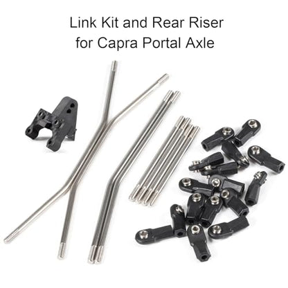 T3V1 Carbon Fiber LCG Chassis Kit RC Performance Carbon LCG Chassis Kit and Link Kit Capra Portal Axle ESC Battery Servo Plate (Links and Rear Riser) - color: Links and Rear Riser
