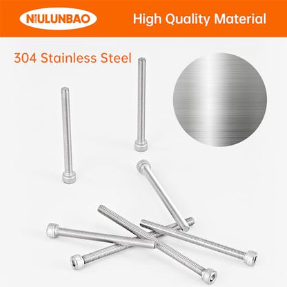 M5 x 60mm 65mm 70mm 75mm 80mm Hex Socket Head Cap Screws Bolts 304 Stainless Steel Allen Hex Drive Metric Machine, Fully Threaded, Assortment Kit 25PCS - size: M5 x 60/65/70/75/80mm (25PCS)