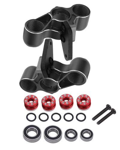 Aluminum Front Steering Knuckles Caster Blocks C-Hubs Upgrades Part for 1/8 Typhon Talion 6S BLX,1/7 Felony Mojave Infraction Limitless Kraton 6S BLX,Replace AR330187 (Black Red) - color: Black Red (Front)
