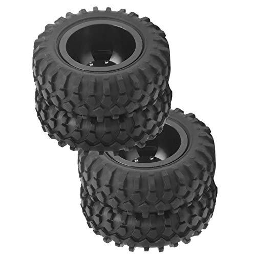 VGEBY RC Tires, Dually Rear Twin Tire Set with 55mm Diameter 1/10 Scale Truck Wheels 2Pcs Black for Off-Road Racing Hobbyists and RC Enthusiasts
