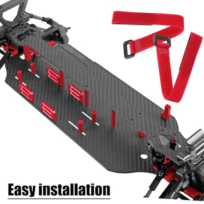 RC Upgrades Parts for 1/10 F0rd F15O Rapt0r R 101076-4,RC Carbon Fibre Chassis Protect Armor Skid Plate Guard Hops Up,Red - color: Red（for 1/10）