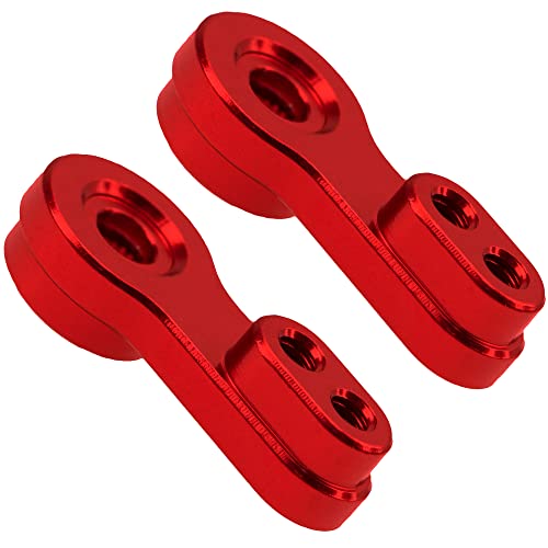2Pcs ShareGoo Aluminum FCX24 Servo Arms RC Steering Servo Horn Compatible with FMS FCX24 1/24 RC Car (Red) - color: Red