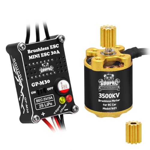 GOUPRC Upgrade 30A Brushless ESC & 3500KV Outrunner Brushless Motor for 1/18 TRX4M/ Ascent-18 Redcat RC Crawler Car Buggy Trcuck - style: For Both TRX4M & Redcat 1/18