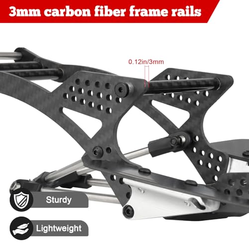 Hobbypark Carbon Fiber LCG Chassis Kit for Axial SCX10 SCX10 II Capra 1.9 UTB and Other 1/10 RC Crawler Car DIY Builds Upgrades Parts