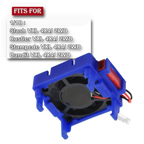 VXL-3s ESC Motor Cooling Fan Upgrades Part for 1/10 Slash/Rustler/Stampede VXL 4X4 2WD,High Velocity Fan Heatsink Hops Up,Replace #3340 Navy Blue - color: Navy Blue/for 2wd4wd
