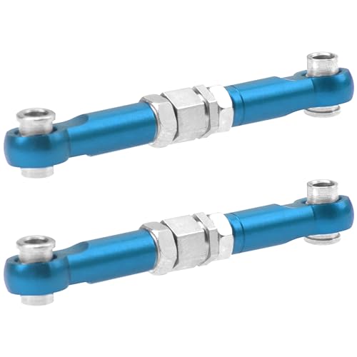 4Pcs ShareGoo Metal Steering Rod Servo Linkages Turnbuckle Compatible with Hyper Go MJX 16207 16208 16209 16210 H16BM H16GT H16DR 1/16 RC Car (Blue) - color: Blue