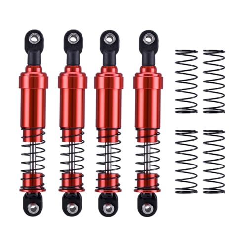 RCQQPS 4pcs Aluminum Big Bore Shocks for 1/10 RC Crawler LCG Chassis Gspeed V3 Element Enduro SCX10 TRX4 Gamde R1 Comp Builds DIY (Red 95mm 4pcs) - color: Red 95mm 4pcs