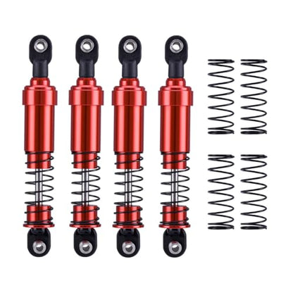 RCQQPS 4pcs Aluminum Big Bore Shocks for 1/10 RC Crawler LCG Chassis Gspeed V3 Element Enduro SCX10 TRX4 Gamde R1 Comp Builds DIY (Red 95mm 4pcs) - color: Red 95mm 4pcs