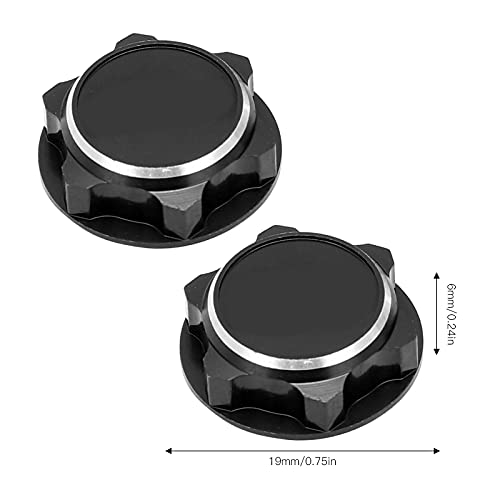 17mm Hex Wheel Nuts, 4pcs Aluminum Alloy 17mm Self Lock Hex Wheel Nuts Adapter Dustproof Caps for 1/8 RC Car Track Wheel Rims (Black) - color: Black