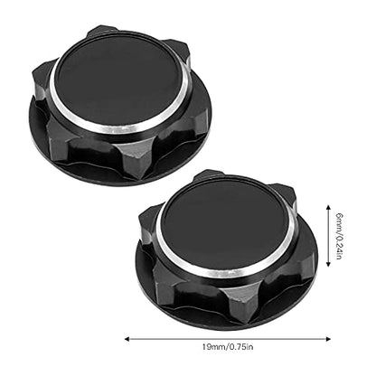 17mm Hex Wheel Nuts, 4pcs Aluminum Alloy 17mm Self Lock Hex Wheel Nuts Adapter Dustproof Caps for 1/8 RC Car Track Wheel Rims (Black) - color: Black