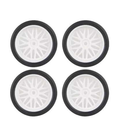 RC Crawlers Models For LDRC AE86 A86 LD1801 LD1802 LD1803 LD1804 A01 A02 1/18 RC Car Upgrade Parts 4pcs 33mm Hard Drift Tire Wheel Tyre(Silver) - color: Silver