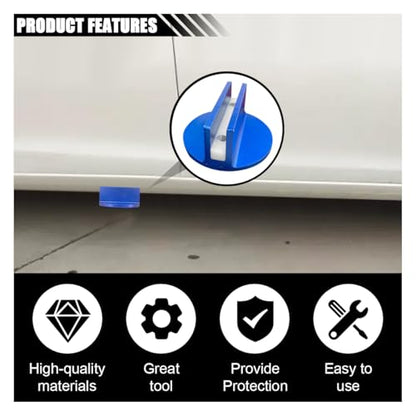 Universal Magnetic Jack Pad, 0.37" Slotted Aluminum Grooved Pad | Jack Puck Pinch, Pinch Weld Frame Rail Adapter with Large Slotted for Most Cars SUVs Trucks, Blue - color: Blue