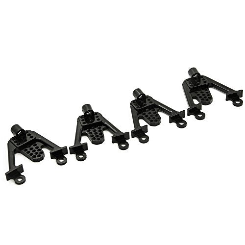 4PCS Aluminum Front & Rear Shock Tower Hoops, Black | Bracket Mount, Upgrade Parts, For Axial SCX10 1/10 Scale, Crawlers Truck Car - color: Black