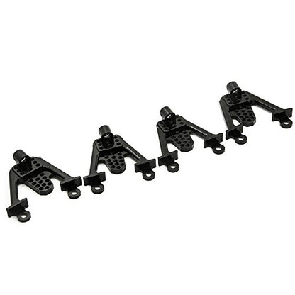 4PCS Aluminum Front & Rear Shock Tower Hoops, Black | Bracket Mount, Upgrade Parts, For Axial SCX10 1/10 Scale, Crawlers Truck Car - color: Black